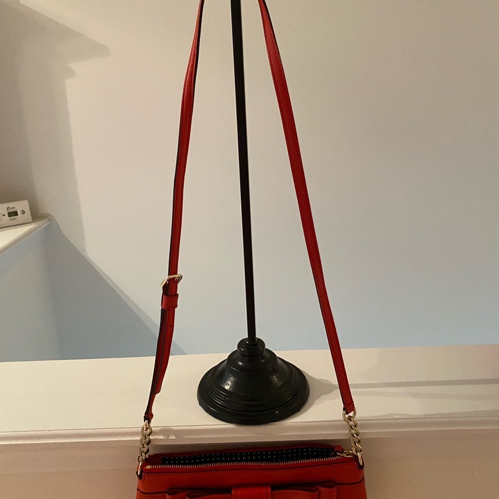 Kate Spade Elegant Red Leather Bow Clutch - Picture 7 of 9